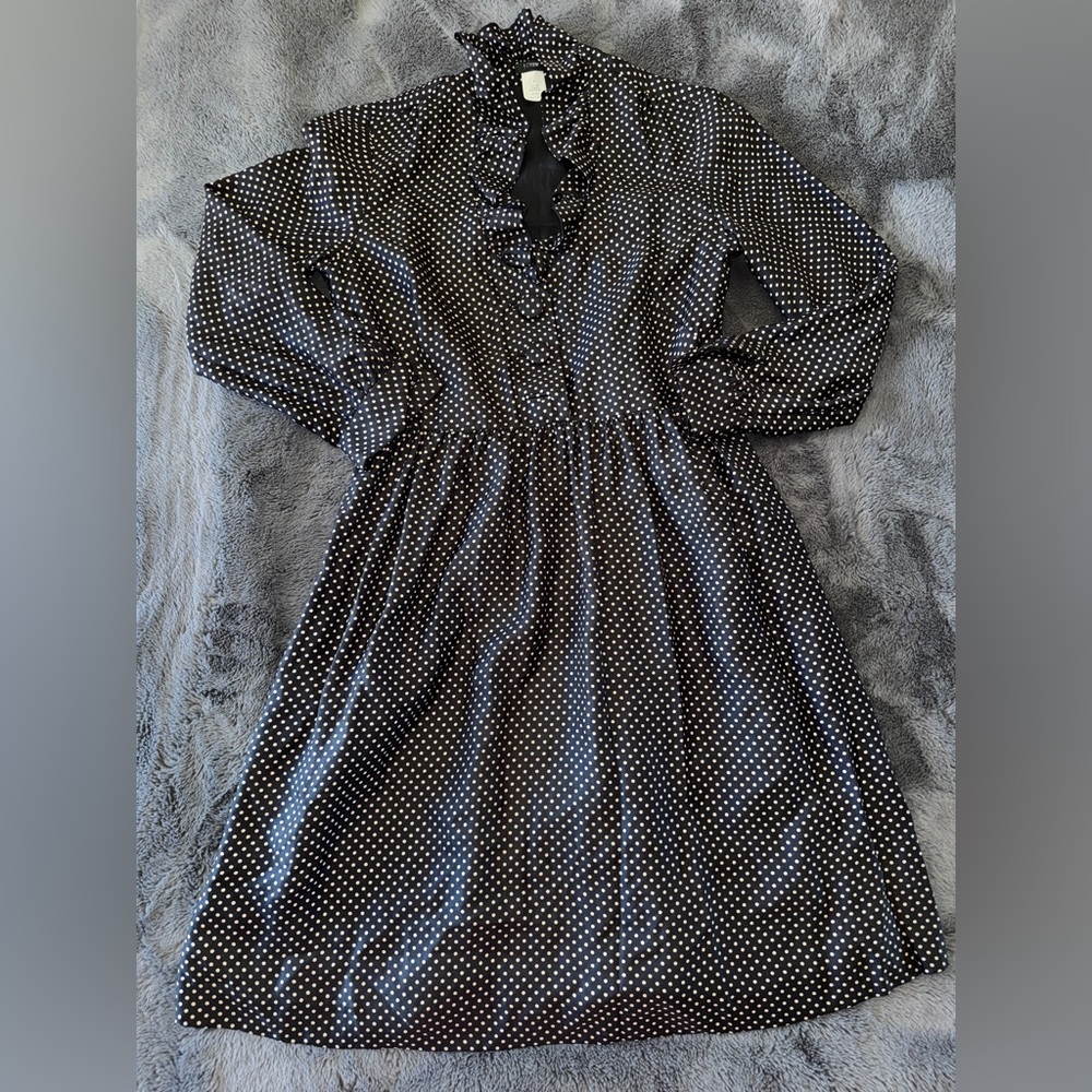 J.Crew 100% Silk Polka Dot Dress Size 6
